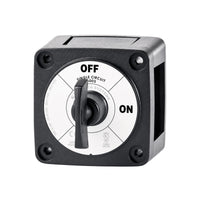 Blue Sea 300A black mini m-Series on-off battery switch with removable key knob