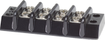 Blue Sea 4-circuit 30A terminal block with isolated screw pairs and black moulded barriers