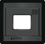 Black textured mounting panel for 185 and 285-Series circuit breakers with central cutout