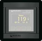 Blue Sea 360 Panel System module housing an M2 series digital monitor with a black textured finish