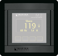 Blue Sea 360 Panel System module housing an M2 series digital monitor with a black textured finish