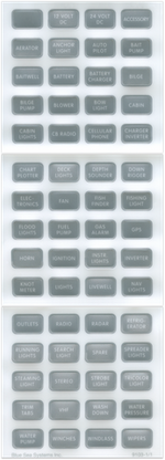 60-piece small grey DC label kit for marine and RV electrical panels
