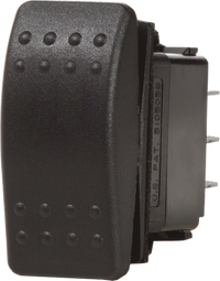 Black Contura 2 rocker switch with tactile bumps and rear-facing electrical terminals