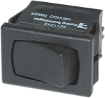 Black DPST On-momentary rocker switch for 360 panel mounting