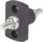 Blue Sea 250A feed through connector with black thermoplastic base and tin-plated copper studs