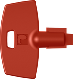 Red spare key for Blue Sea M-Series battery switch with keyring hole