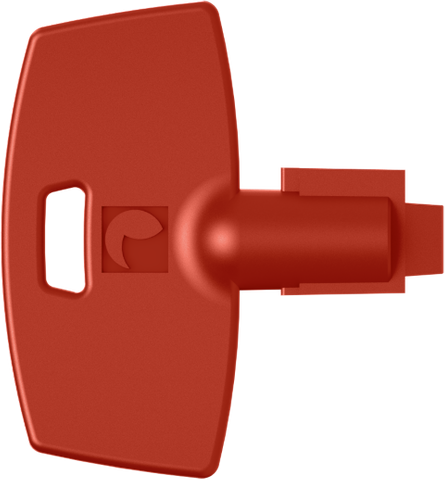 Red spare key for Blue Sea M-Series battery switch with keyring hole