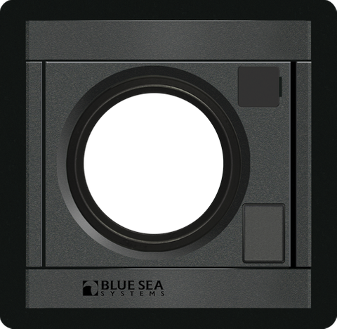 Black Blue Sea Panel 360 52mm gauge blank with circular mounting cutout