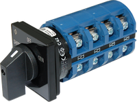 Blue Sea 65A 2-pole rotary AC source selector switch showing front dial and side terminal blocks