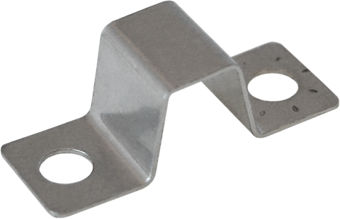 Silver metallic bridge jumper for Blue Sea ST CLB circuit breaker blocks with two mounting holes