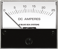 Analogue DC ammeter with 0 to 25 Amp scale for marine and automotive use