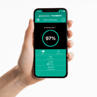Smartphone displaying the Enerdrive Bluetooth battery monitoring app interface