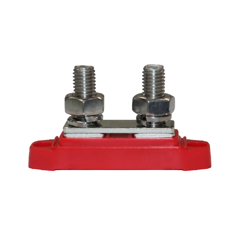 Side view of busbar base without cover showing metal conductor plate