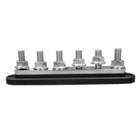 Side profile of busbar showing stud height and sturdy base construction