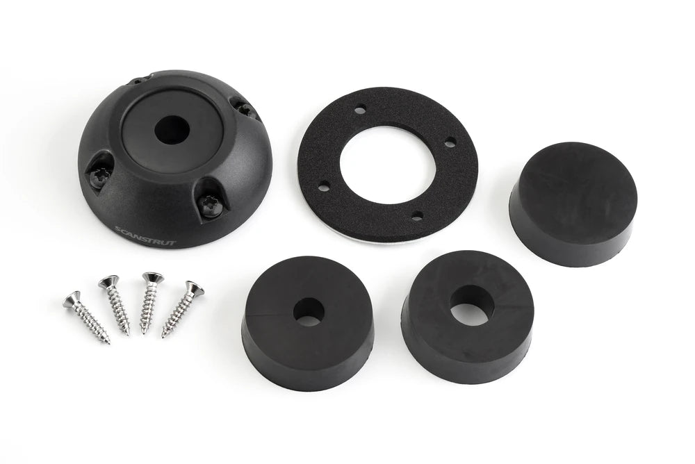 Cable seal kit including black shell, foam gasket, bungs, and screws