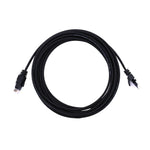 Top-down view of coiled black Cat6 UTP ethernet patch cable showing both RJ45 connectors