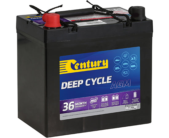Century 12V 55Ah AGM deep cycle battery C12-55XDA with rope handles and protective terminal caps