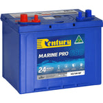 Blue Century Marine Pro 680 battery NS70M MF with red and blue terminals and Australian Made logo