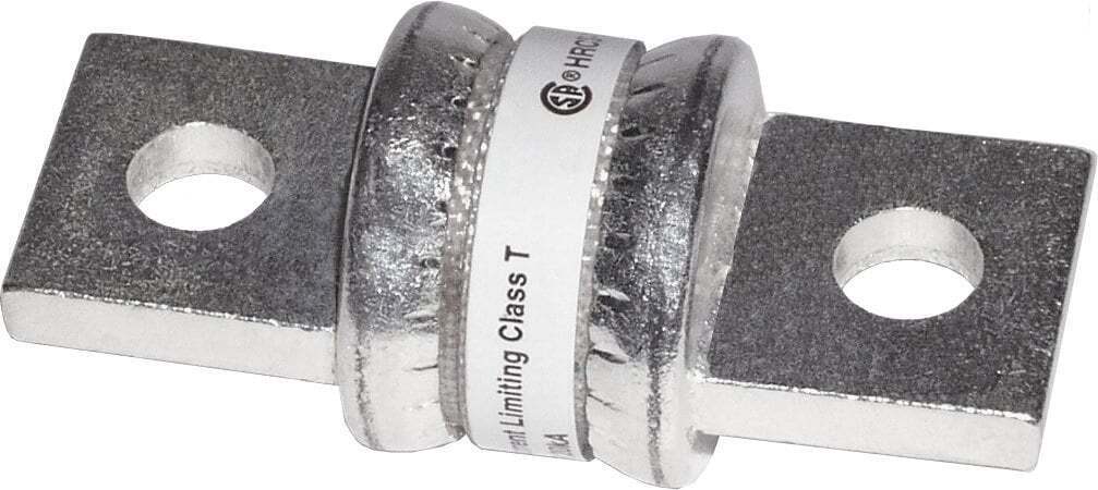 Silver-plated Class T fuse with 300A rating and flat mounting blades