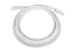 Coiled 2 metre white CMS connection lead with male and female plugs