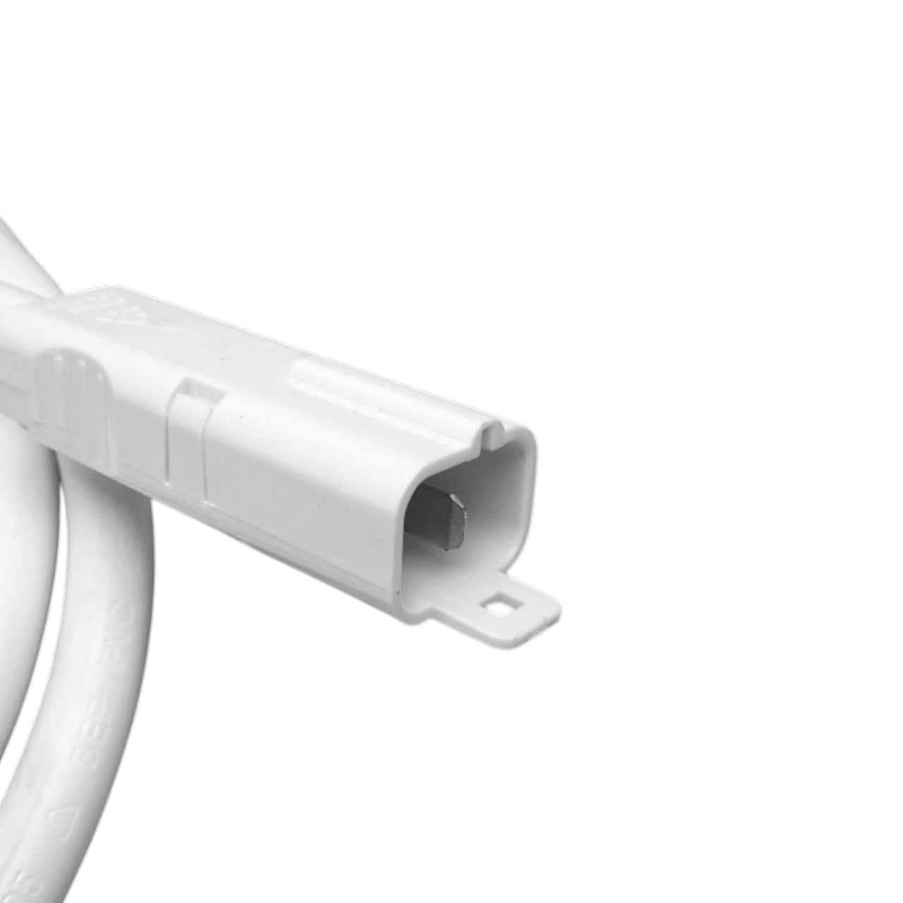 Close-up of white CMS modular male connector 