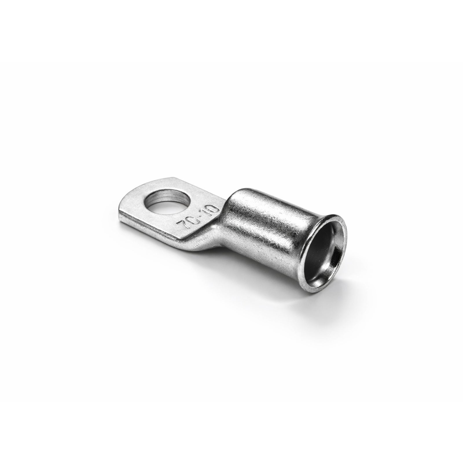 Rear view of 70mm2 copper lug highlighting the flared bellmouth cable entry