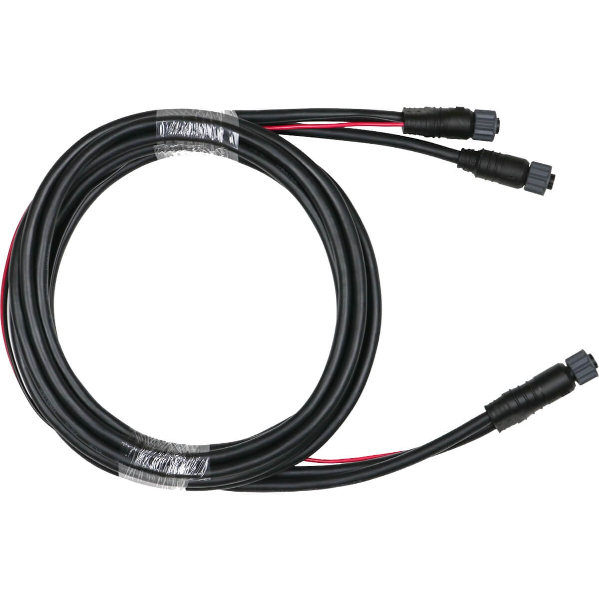 Coiled CZone 3 module smart harness with three threaded connectors and power wires
