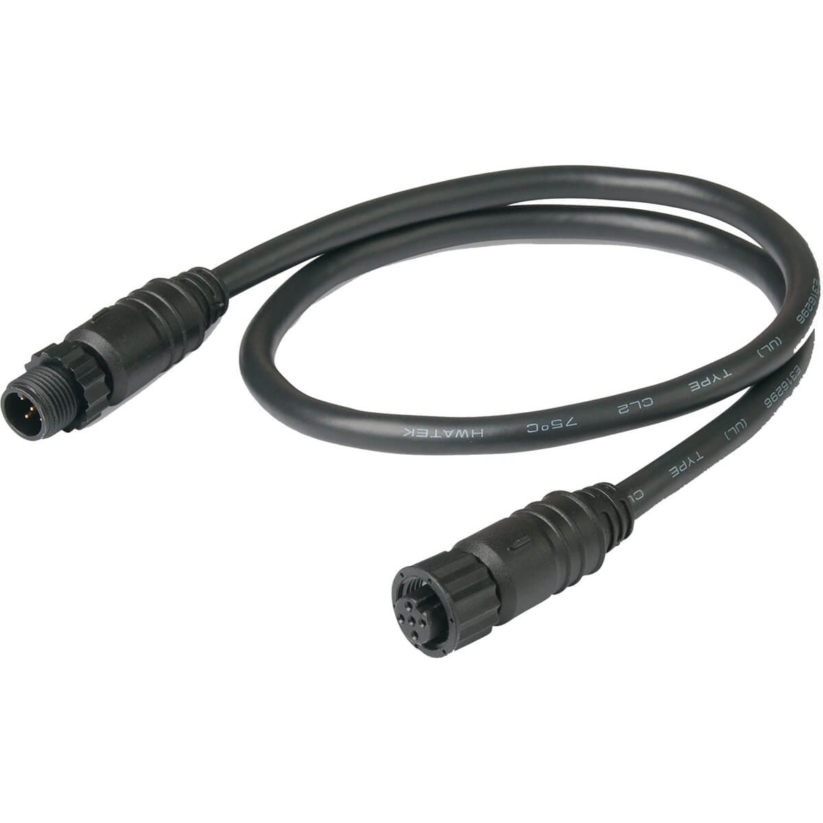 Black 0.5m NMEA 2000 drop cable with male and female Micro-C connectors