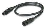 Black CZone NMEA 2000 drop cable featuring male and female 5-pin Micro-C connectors