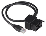 CZone SCI cable with RJ45 plug and 8-pin block connector for push buttons