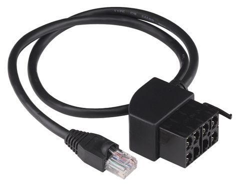 CZone SCI cable with RJ45 plug and 8-pin block connector for push buttons