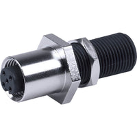 CZone through bulkhead adaptor with 5-pin female connector and threaded body for waterproof installation