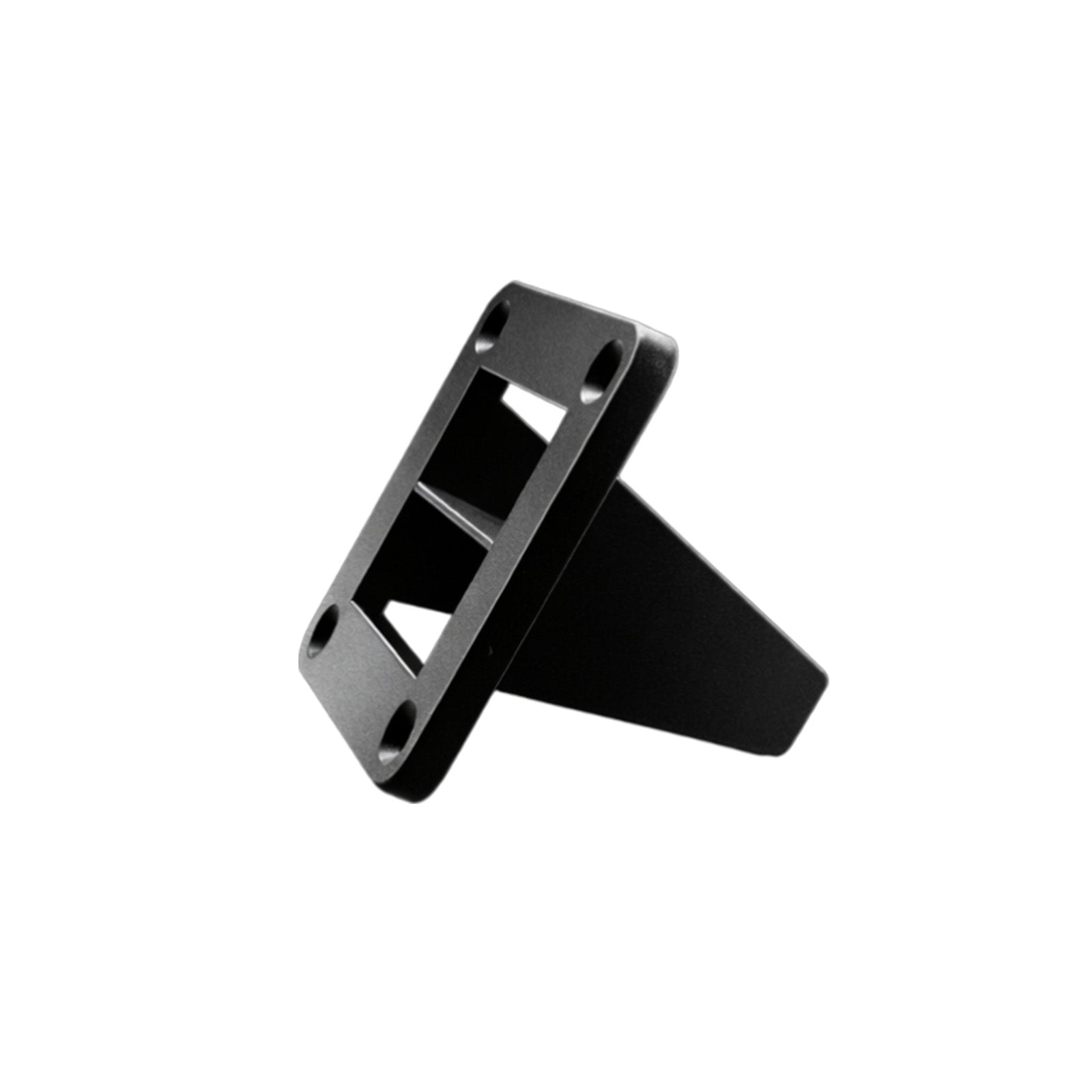 Angle view of a black dual flush mount panel for 50A Anderson plugs