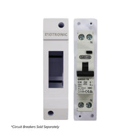 Comparison of empty enclosure casing versus internal base with circuit breaker installed