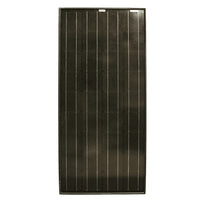 Front view of vertical 100W monocrystalline fixed solar panel with black frame
