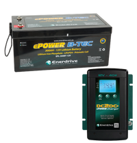 Enerdrive 12V 300Ah B-TEC lithium battery with 40A DC-DC charger and MPPT regulator