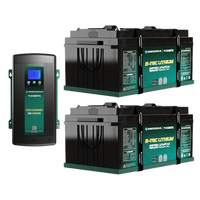 Enerdrive 12V 600Ah lithium battery kit including two 300Ah B-TEC G3 batteries and a 60A ePOWER AC charger