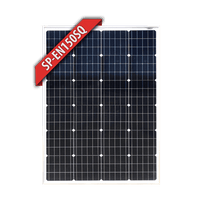 Enerdrive 150W monocrystalline fixed solar panel with silver frame and red SKU ribbon in corner