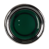 Front view of a 22mm green re-start push-button switch with a polished chrome bezel