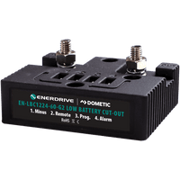 Enerdrive 60A G2 smart battery guard with top terminal studs and auxiliary control ports on IP66 housing