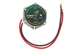 Enerdrive battery watch monitor with status LEDs, hexagonal housing and red and black wiring