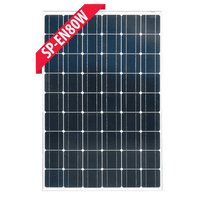 Front view of Enerdrive 80W monocrystalline fixed solar panel with silver frame