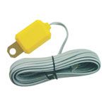 Enerdrive battery temperature sensor with yellow housing, metal ring terminal and coiled 6m grey lead
