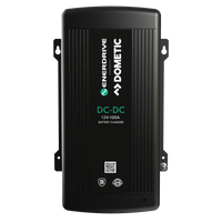 Front view of the Enerdrive EN3DC100 12V 100A DC-DC battery charger