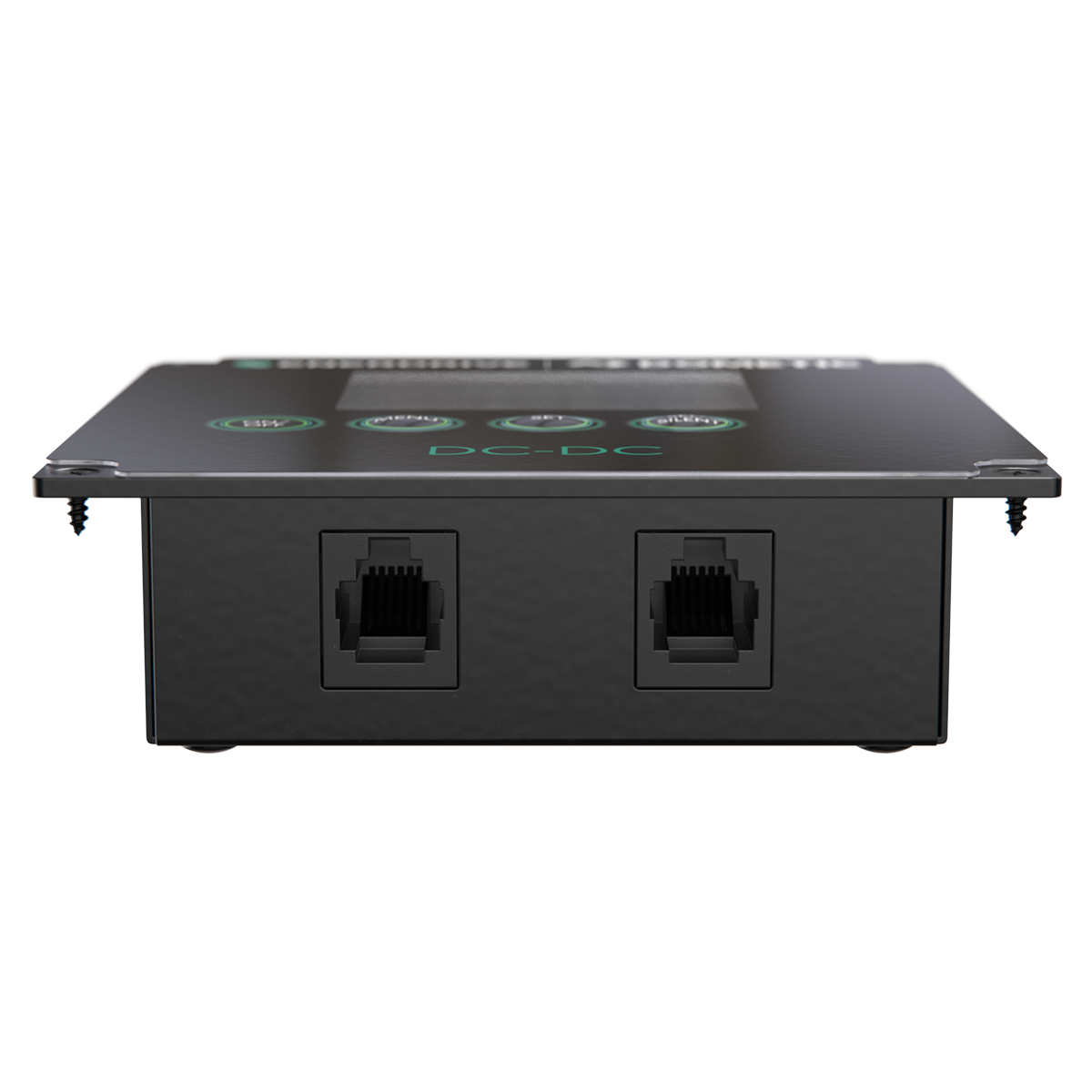 Bottom of the remote control unit with dual RJ45 connection ports