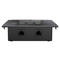 Bottom of the remote control unit with dual RJ45 connection ports