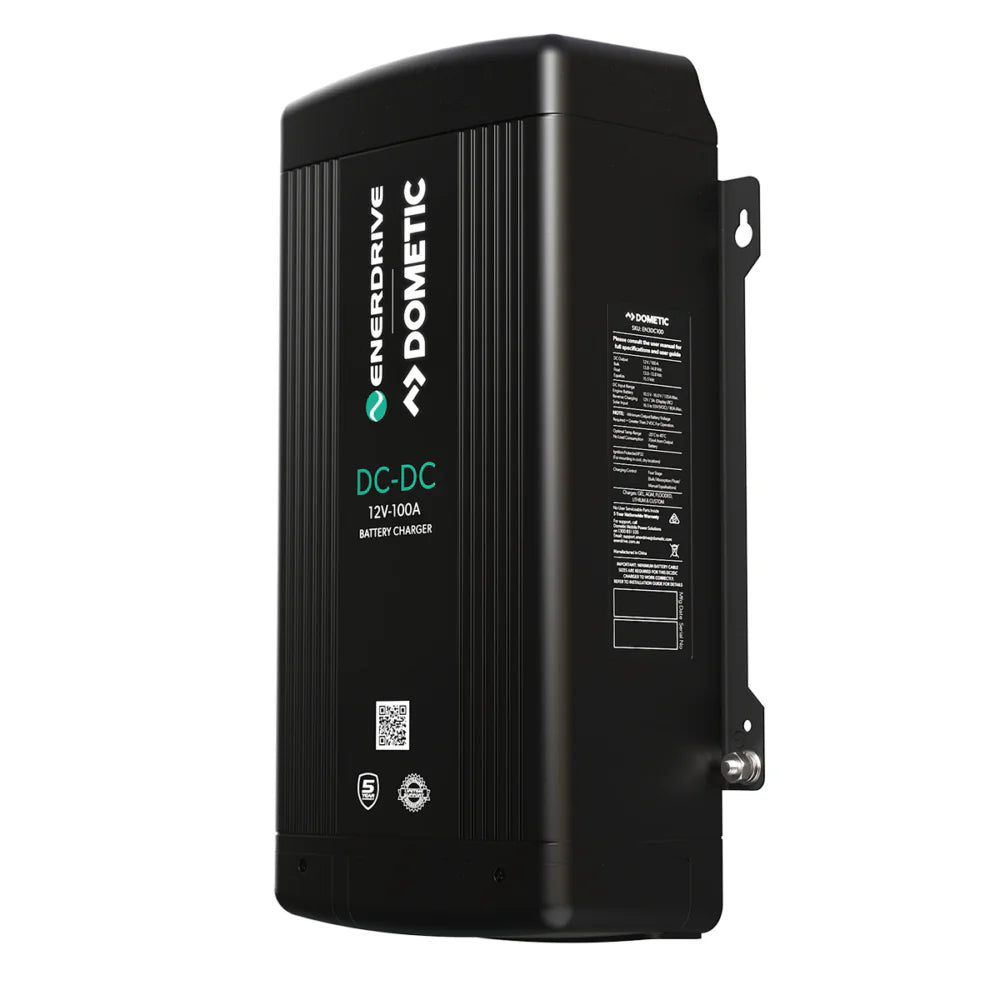 Technical specification label on the side of the Enerdrive charger