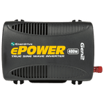 Top view of Enerdrive ePOWER 400W 12V inverter showing black casing and ventilation
