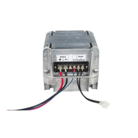 Rear view of industrial charger showing screw terminals for battery and brake wires