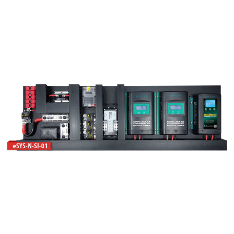 Pre-wired power system with dual 40A MPPT controllers, DC-DC charger, and integrated circuit protection
